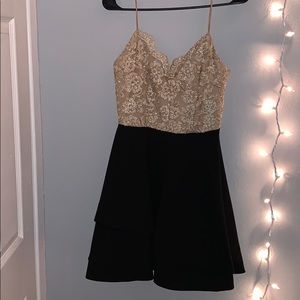 Black and Gold Homecoming Dress